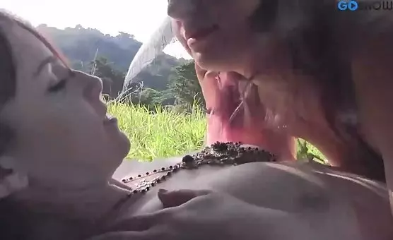 Outdoor Lesbian Lovemaking and Nipple Sucking